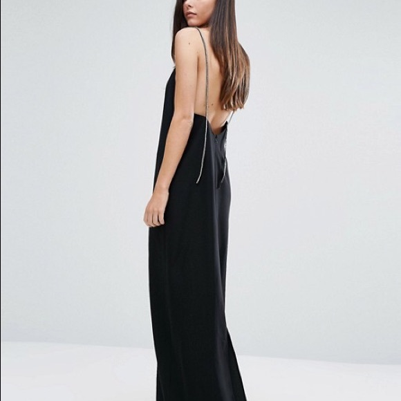 warehouse black maxi dress
